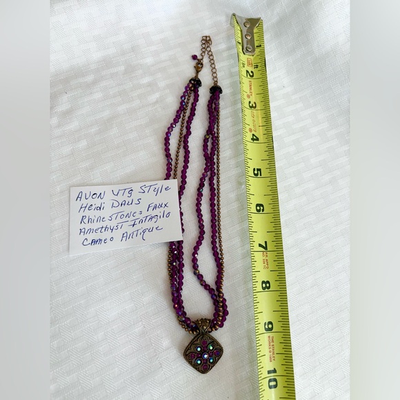 Avon Purple and Bronze Beaded Necklace - Picture 6 of 6